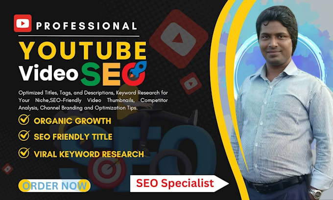 Gig Preview - Do youtube video SEO expert channel optimization for ranking