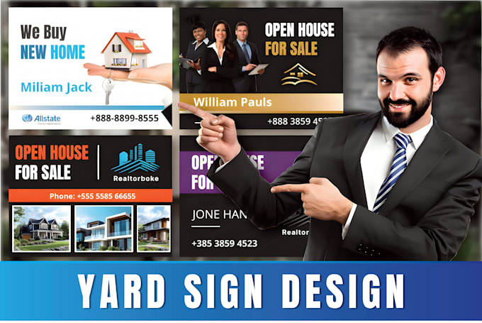 Gig Preview - Luxury rental property open house real estate realtor yard sign for sale