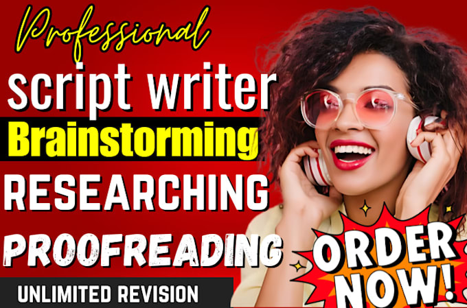 Gig Preview - Be script writer for your youtube video script writing