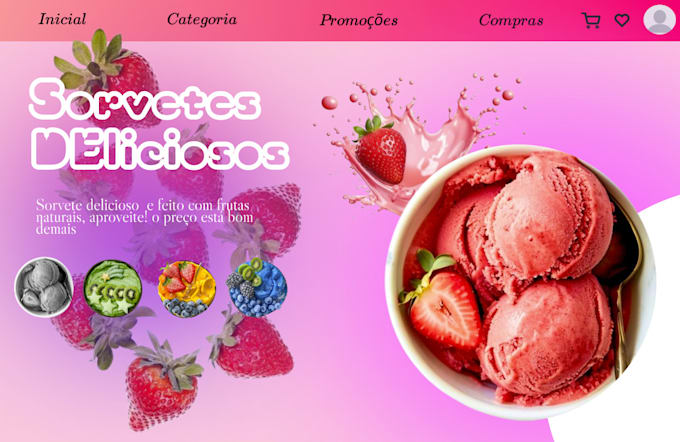 Gig Preview - Um projeto no figma, tema sorveteria