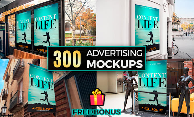 Gig Preview - Create book mockups in realistic advertising locations