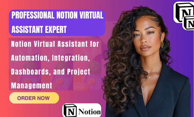 Gig Preview - Do notion, notion virtual assiatant, notion template setup