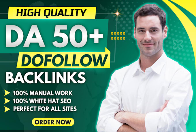 Gig Preview - Create high authority da 50 to 90 white hat manual dofollow seo backlinks