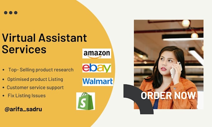 Gig Preview - Be virtual assistant for amazon etsy shopify ebay walmart