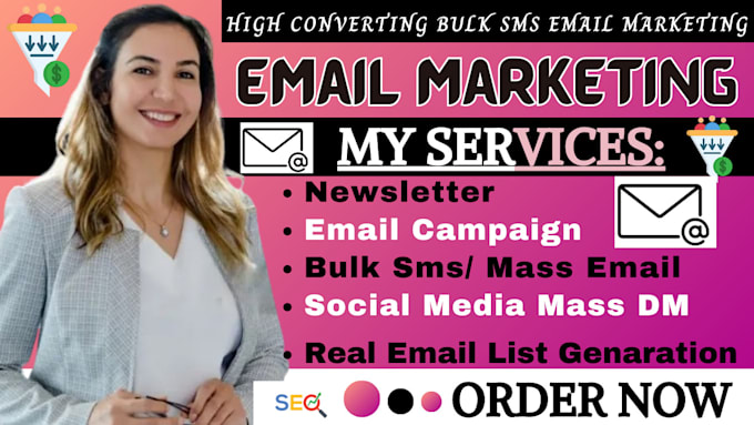 Gig Preview - Send bulk email with high converting email template, mass emails, cold email