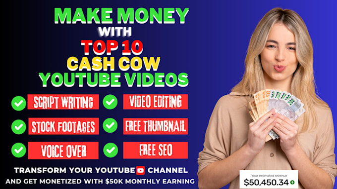 Gig Preview - Grow cash cow channel with top 10 viral crypto and finance cash cow videos