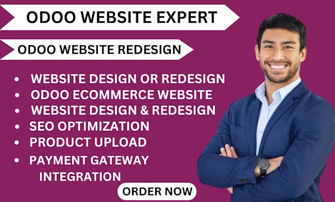 Gig Preview - Build odoo website odoo website redesign odoo ecommerce website odoo SEO odoo