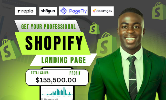 Gig Preview - Be your shopify expert landing page design with replo, pagefly, shogun, gempages