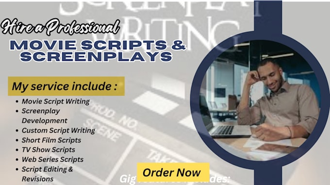 Gig Preview - Write movie script, script writing, screenplay screenwriter