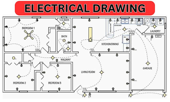 Gig Preview - Do electrical layout drawing, blueprint in autocad or revit