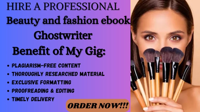 Gig Preview - Ghostwrite your beauty and fashion ebook writer, skincare, hair care ebook