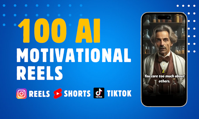 Gig Preview - Create 100 ai motivational reels, shorts, and tiktok