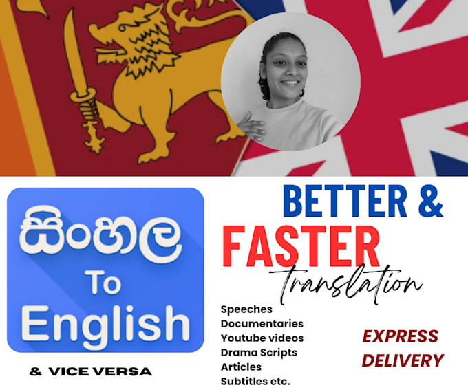 Gig Preview - Translate english to sinhala and vice versa just in 2 hours