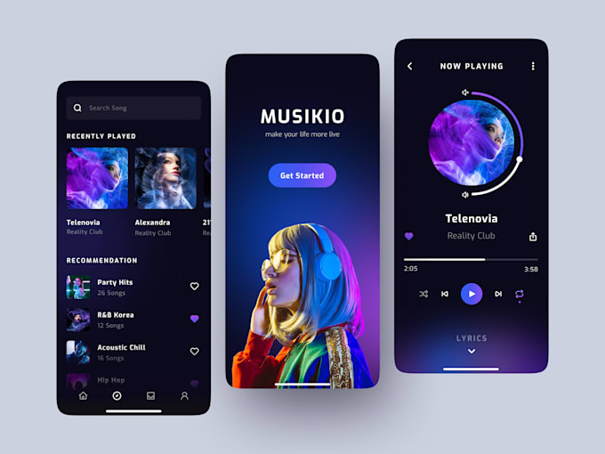 Gig Preview - Ai music streaming app lyrics generator app, ai music app