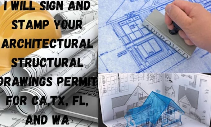 Gig Preview - Sign and stamp your architectural, structural drawing permit for ca, fl and wa