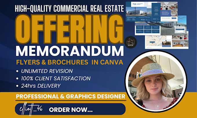 Gig Preview - Create or redesign commercial real estate offering memorandum, flyer, brochure