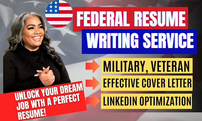 Gig Preview - Write federal resume ksa response for military government veteran and USA jobs