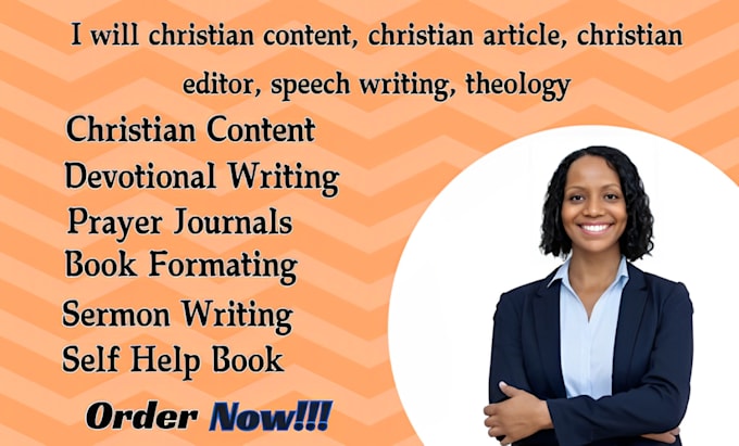 Gig Preview - Christian content, christian article, christian editor, speech writing, theology