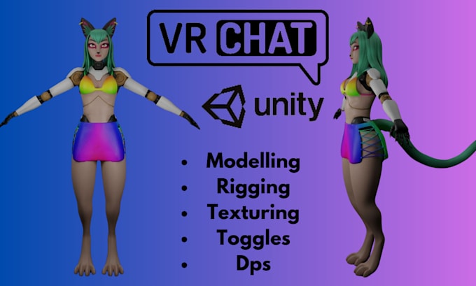 Gig Preview - Create furry avatar vrchat avatar vr character 3d model from scratch