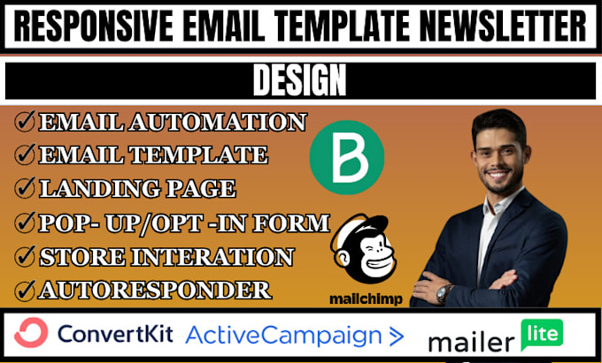 Gig Preview - Design custom email newsletter template via convertkit activecampaign mailerlite