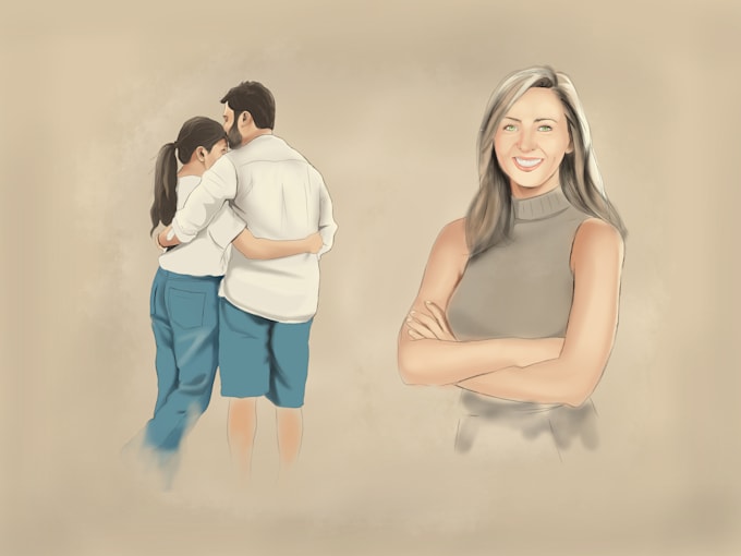 Gig Preview - Create beautiful portrait illustrations