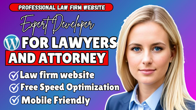 Gig Preview - Design attorney, lawyer and law firm wordpress, wix website