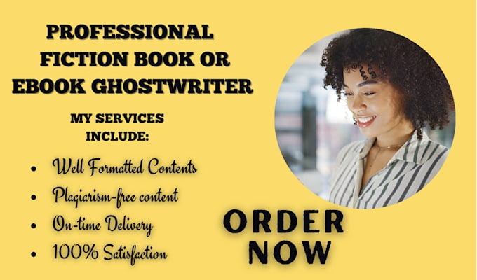 Gig Preview - Be your fiction book or ebook ghostwriter