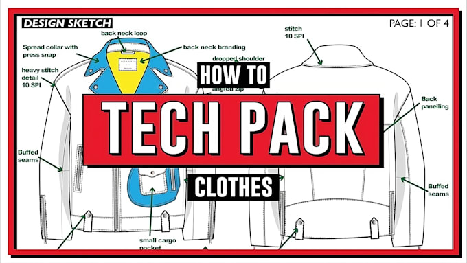 Gig Preview - Design fashion apparel clothing tech pack flat sketch