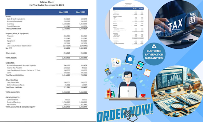 Gig Preview - Do year end financial reports including the balance sheet and income statements