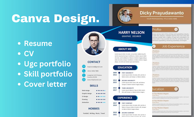 Gig Preview - Make professional canva portfolio, ugc, canva resume, CV, cover letter on canva