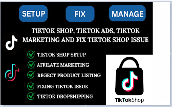 Gig Preview - Setup facebook shop, tiktok shop, instagram shop tiktok ads or shopify marketing