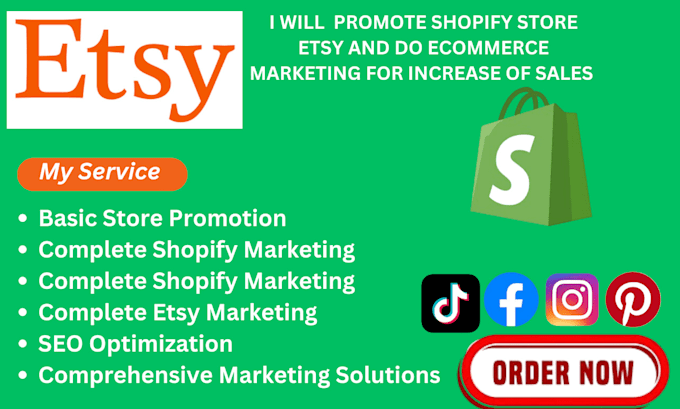 Bestseller - promote  shopify store etsy and do ecommerce marketing to increase sales