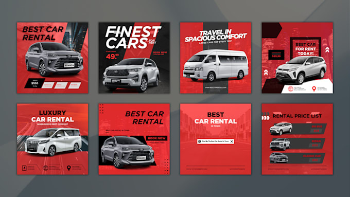 Bestseller - create a canva templates for car rental instagram post