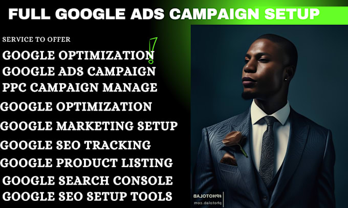 Gig Preview - Google ads PPC campaign manage optimization ranking, go0gle search console SEO