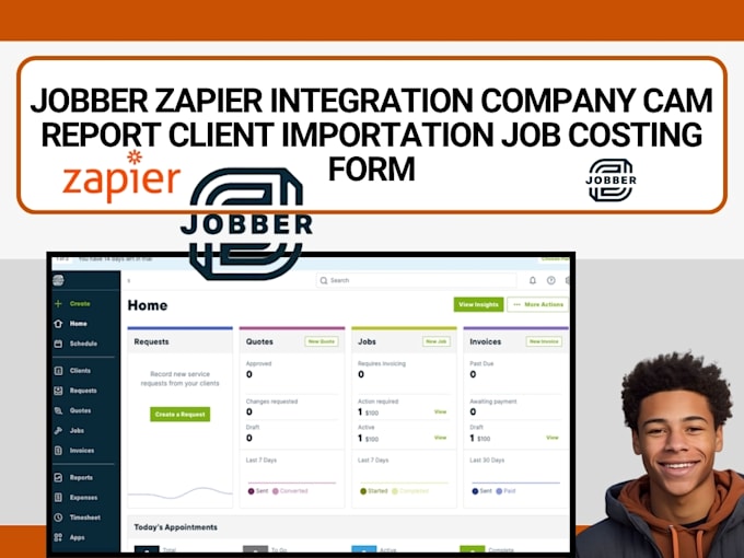 Bestseller - jobber zapier integration company cam report client importation job costing form