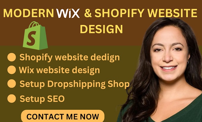 Gig Preview - Design and redesign wix, shopify website, setup SEO and  setup wix dropshipping