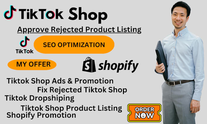 Gig Preview - Approve tiktok shop rejected product listing SEO affiliate marketing