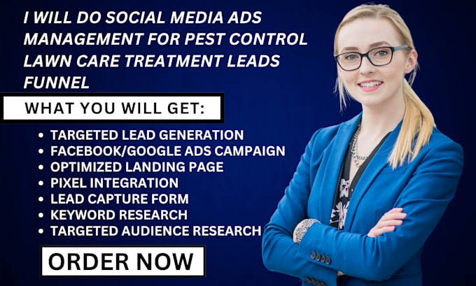 Gig Preview - Do social media ads management for pest control lawn care treatment leads funnel