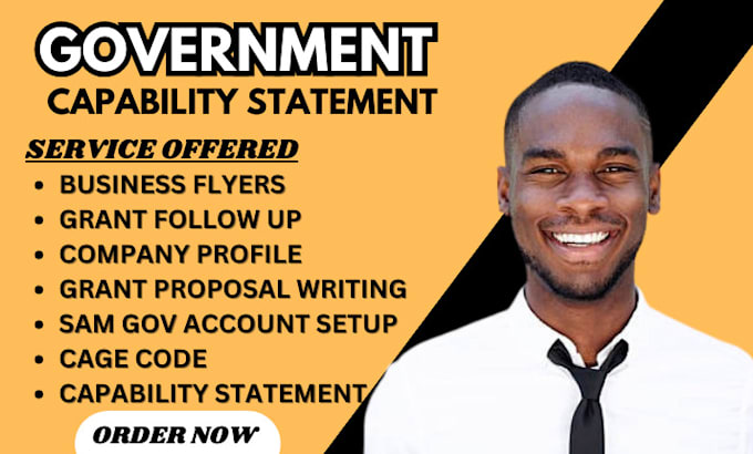 Gig Preview - Design a professional government capability statement for you within 8 hours