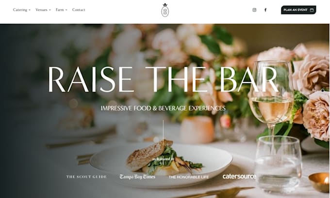 Gig Preview - Design food restaurant website, catering website food website,food truck website