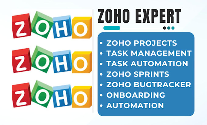 Gig Preview - Setup zoho project task management task autmation zoho sprints zoho bugtracker