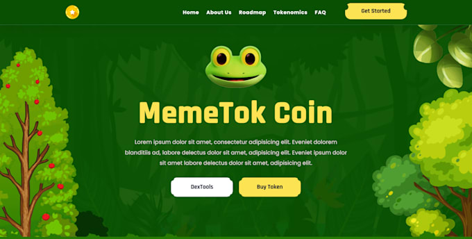 Gig Preview - Meme coin crypto website meme coin website meme website meme art crypto token