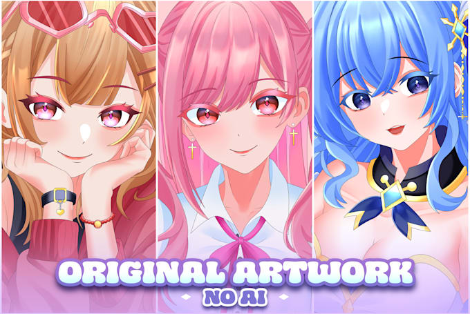 Gig Preview - Draw pfp anime art, avatar icon, manga, illustration for vtuber model