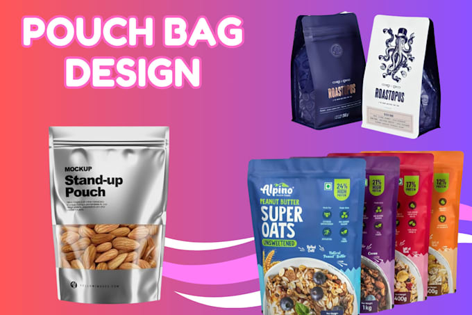 Gig Preview - Do unique pouch bag design, label packaging, mylar bag, cbd product, box design