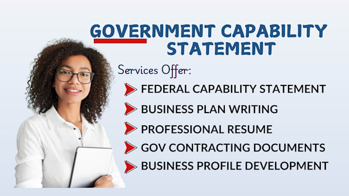 Gig Preview - Create design federal capability statement company profile, business plan resume