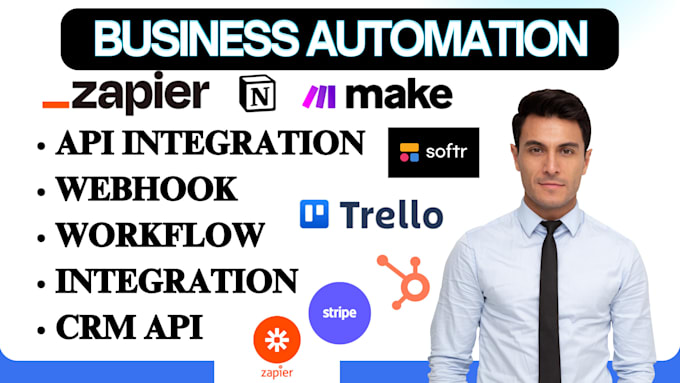 Bestseller - do zapier integration, make com, trello, hubspot business automation