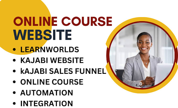 Gig Preview - Learnworld, online course website, kajabi website design, kajabi sales funnel