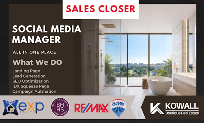 Gig Preview - Be your sales closer, boost lead, social media manager, sales reps kvcore CRM