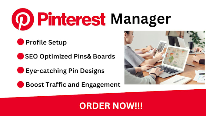 Gig Preview - Be your pinterest account manager and with optimized pins and boards