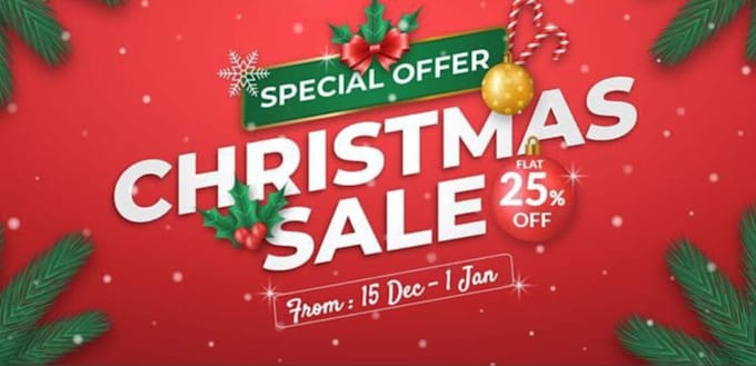 Gig Preview - Redesign christmas sale posters,commercial,xmas event greetings card,decorations